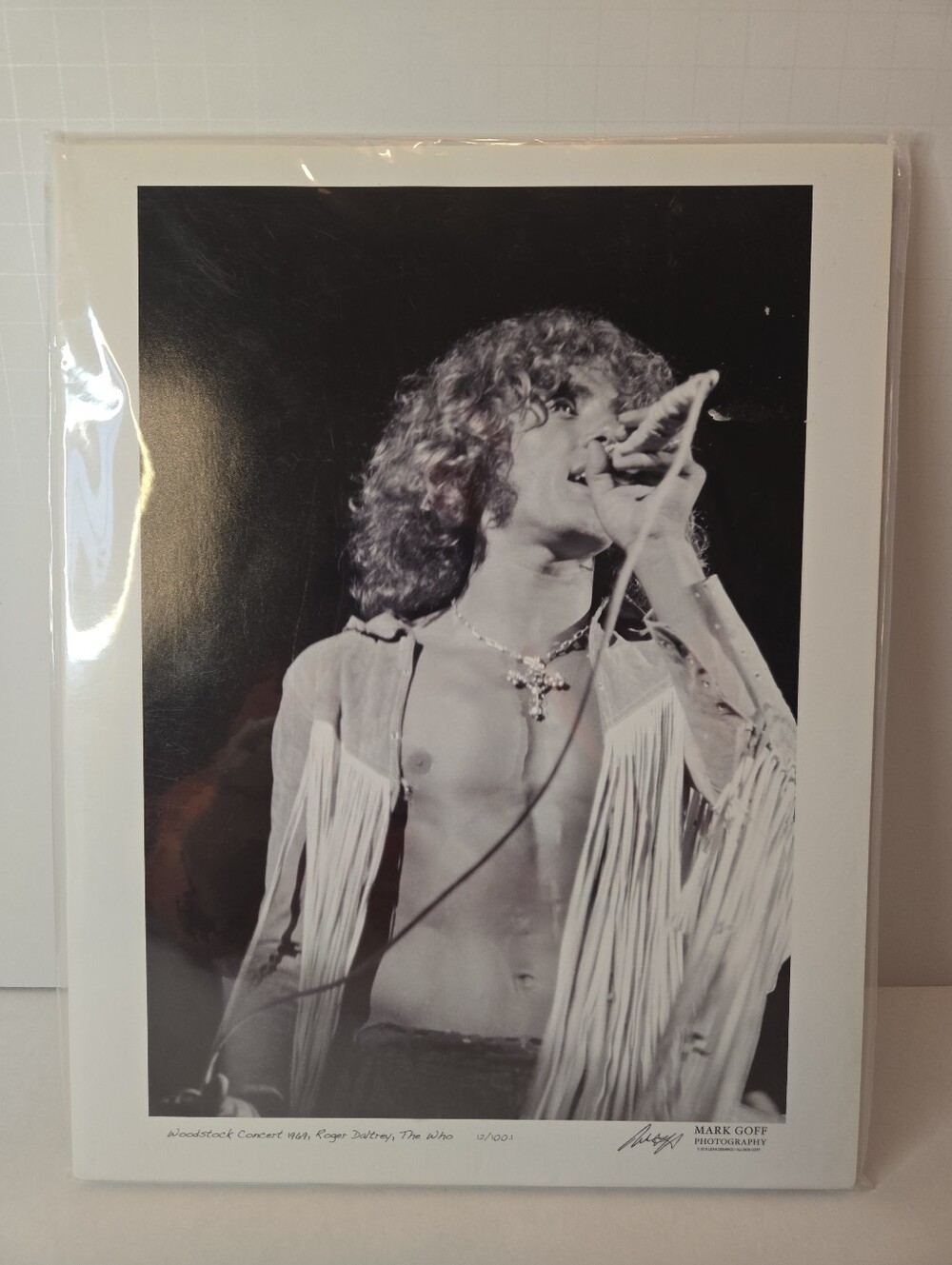 1969 Woodstock Roger Daltrey The Who Photo Print Ltd Ed. B&W 12/100 Mark Goff